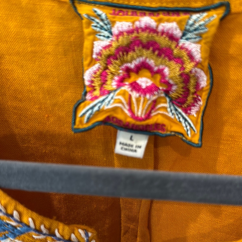 Johnny Was LA Embroidered Orange Dress - Picture 3 of 4